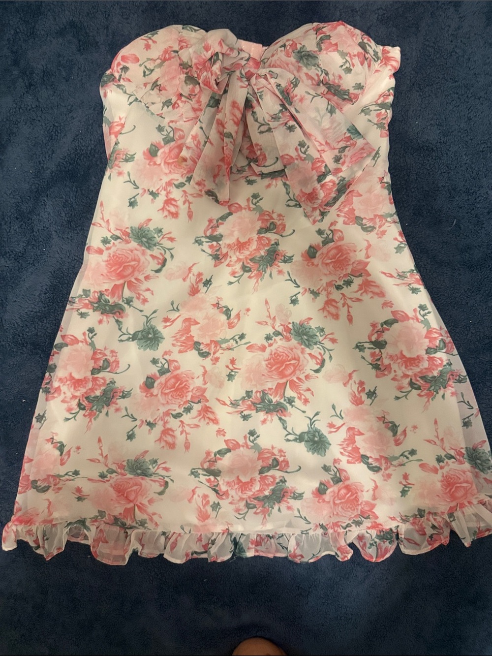 Women’s Pink Floral Bow-Front Dress